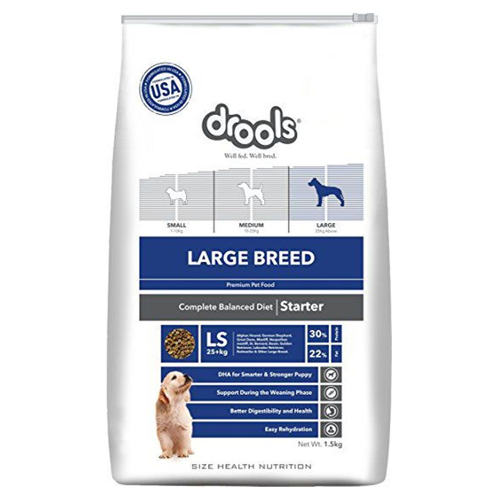 Drools Large Breed Starter Dog Food 1.5 kg