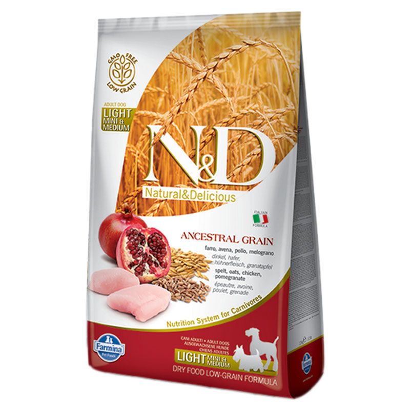 Farmina N D Low Grain Chicken Pomegranate Light Mini Medium Dog Food